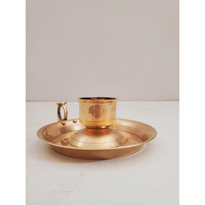 Vintage Brass Candle Holder - Brass Candlestick Holder - Brass Chamberstick -